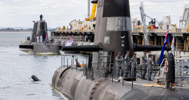 Australia is keen on getting its first nuclear-powered submarines built and operating as quickly as possible. Photograph: Richard Wainwright/EPA