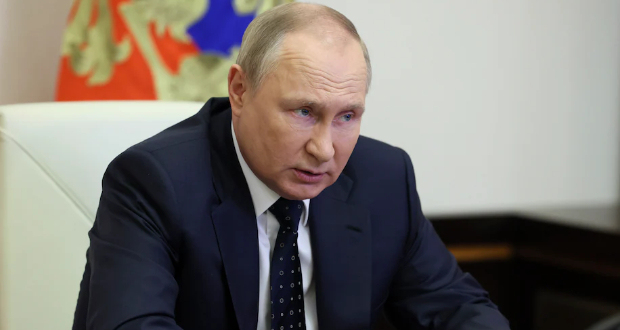 Russian President Vladimir Putin chairs a meeting of his Security Council on May 20.