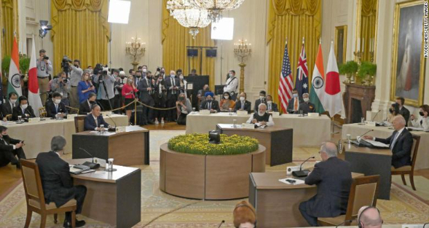 A meeting of the Quad leaders at a summit at the White House on September 24, 2021