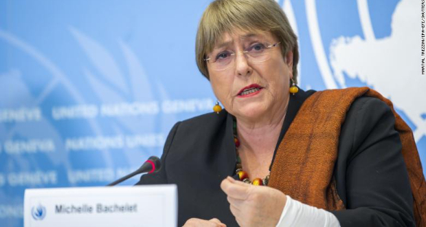 UN High Commissioner for Human Rights Michelle Bachelet in Geneva, Switzerland, on November 3, 2021.