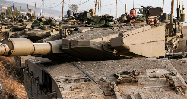 Israel has increased its military presence near the border with Lebanon after several strikes from the terror group Hezbollah.Image: JALAA MAREY/AFP