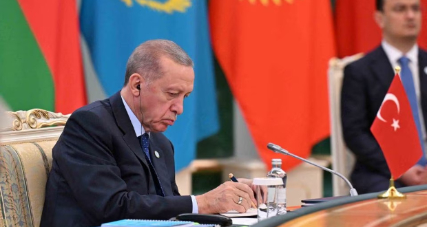 Turkey's President Tayyip Erdogan attends the Meeting of the Council of Heads of State of the Organization of Turkic States in Astana, Kazakhstan, November 3, 2023. Press Service of the President of Kazakhstan/Handout via REUTERS/ File Photo 