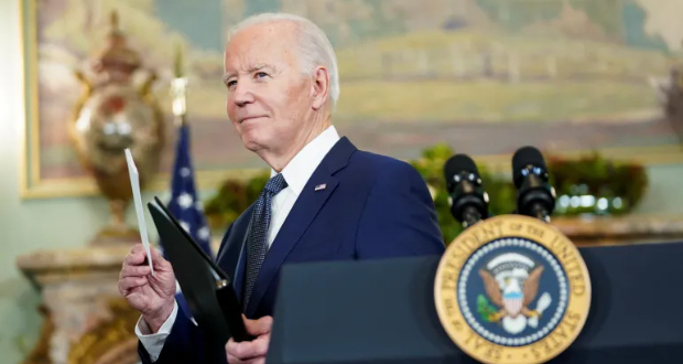 While one letter showcased the US president's support for Israel against Hamas's 'terrorism', the other spoke about his administration's efforts to protect civilians in Gaza [File: Kevin Lamarque/Reuters]