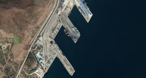 A satellite image shows a port in Rason, North Korea, October 27, 2023. Planet Labs Pbc/Handout via REUTERS