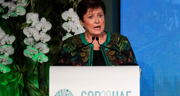 IMF head Kristalina Georgieva told Cop28 in Dubai that carbon taxes could generate revenues for governments. Photograph: Thomas Mukoya/Reuters