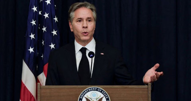 U.S. Secretary of State Antony Blinken speaks during a press conference in Jakarta, Indonesia, July 14, 2023. REUTERS/Ajeng Dinar Ulfiana//File Photo