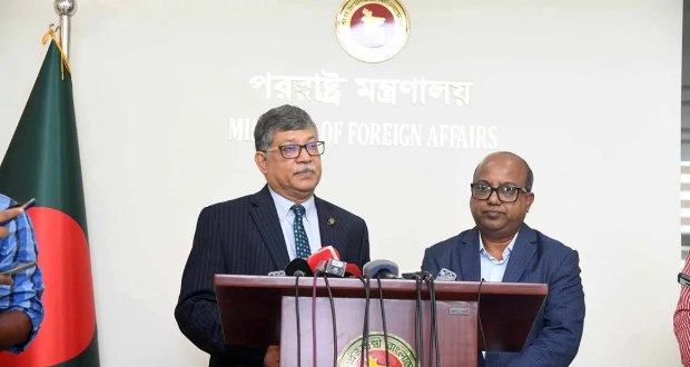Foreign Secretary Masud Bin Momen speaks to journalists after an event organized by the foreign ministry on Sunday, September 3, 2023. Photo: Courtesy