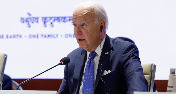 U.S. President Joe Biden attends Partnership for Global Infrastructure and Investment event on the day of the G20 summit in New Delhi, India, September 9, 2023. REUTERS/Evelyn Hockstein/Pool