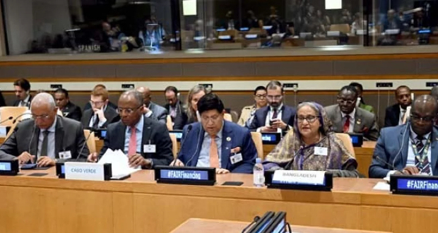Prime Minister Sheikh Hasina attends at a high-level roundtable titled “Towards a Fair International Financial Architecture” in UN headquarters in New York of United States on Tuesday, September 19, 2023. Photo: BSS