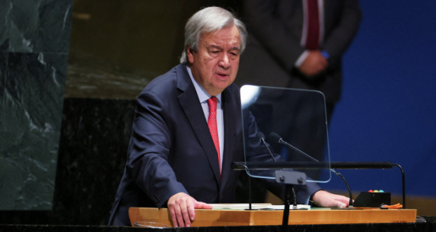 United Nations Secretary-General Antonio Guterres addresses the 78th Session of the U.N. General Assembly in New York City, U.S., September 19, 2023. REUTERS/Brendan McDermid