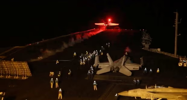 The United States and its allies launched airstrikes against Houthi targets in Yemen on 12 January. Photograph: Us Central Command/X/Reuters