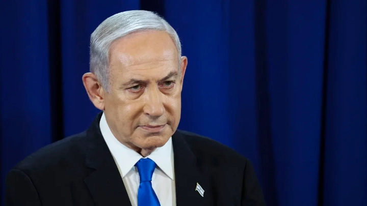Israeli Prime Minister Benjamin Netanyahu speaks during a press conference in Tel Aviv on July 13. Nir Elias/Pool/AFP/Getty Images