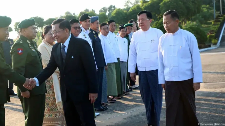 Min Aung Hlaing departed Myanmar's capital, Naypyidaw, on Tuesday