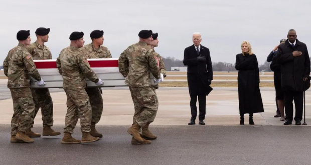 US President Joe Biden and First Lady Jill Biden attended a repatriation ceremony for three American soldiers killed in a drone attack