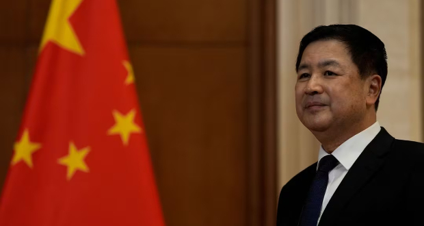 Chinese Minister of Public Security Wang Xiaohong waits for the arrival of U.S. Deputy Assistant to the President and Deputy Homeland Security Advisor Jen Daskal for a meeting at the Diaoyutai State Guesthouse in Beijing, Tuesday, Jan. 30, 2024. Ng Han Guan/Pool via REUTERS