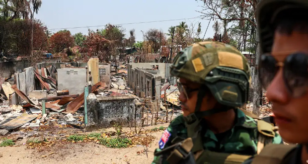 The village of Myawaddy was the site of a showdown with state forces this monthImage: Athit Perawongmetha/REUTERS