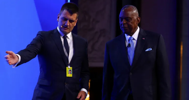 Lloyd Austin told attendees of the Shangri-la Dialogue in Singapore that in the past three years there had been a 'new convergence around nearly all aspects of security' in the Asia Pacific region [Edgar Su/Reuters]