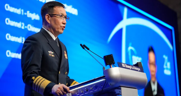 Dong Jun says ‘whoever dares to split Taiwan from China will be crushed to pieces and suffer his own destruction’.