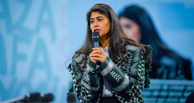 Rima Hassan, 32, hopes to win at this week's European Parliament elections [Courtesy of Claire Jacquin]