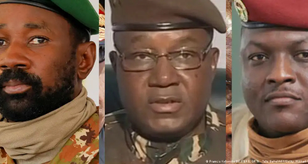 The three Sahelian strongmen are gathering for the first time since coming to power through coups between 2020 and 2023Image: Francis Kokoroko/REUTERS; ORTN - Télé Sahel/AFP/Getty; Mikhail Metzel/TASS/picture alliance