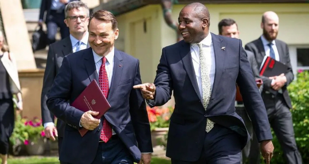 David Lammy (R) held talks with Poland’s Foreign Minister Radoslaw Sikorsky